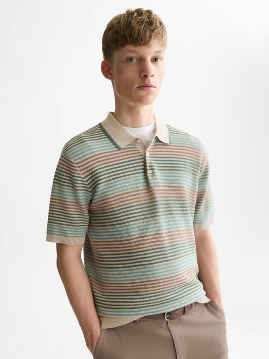 Striped Knitted Regular-Fit Polo
