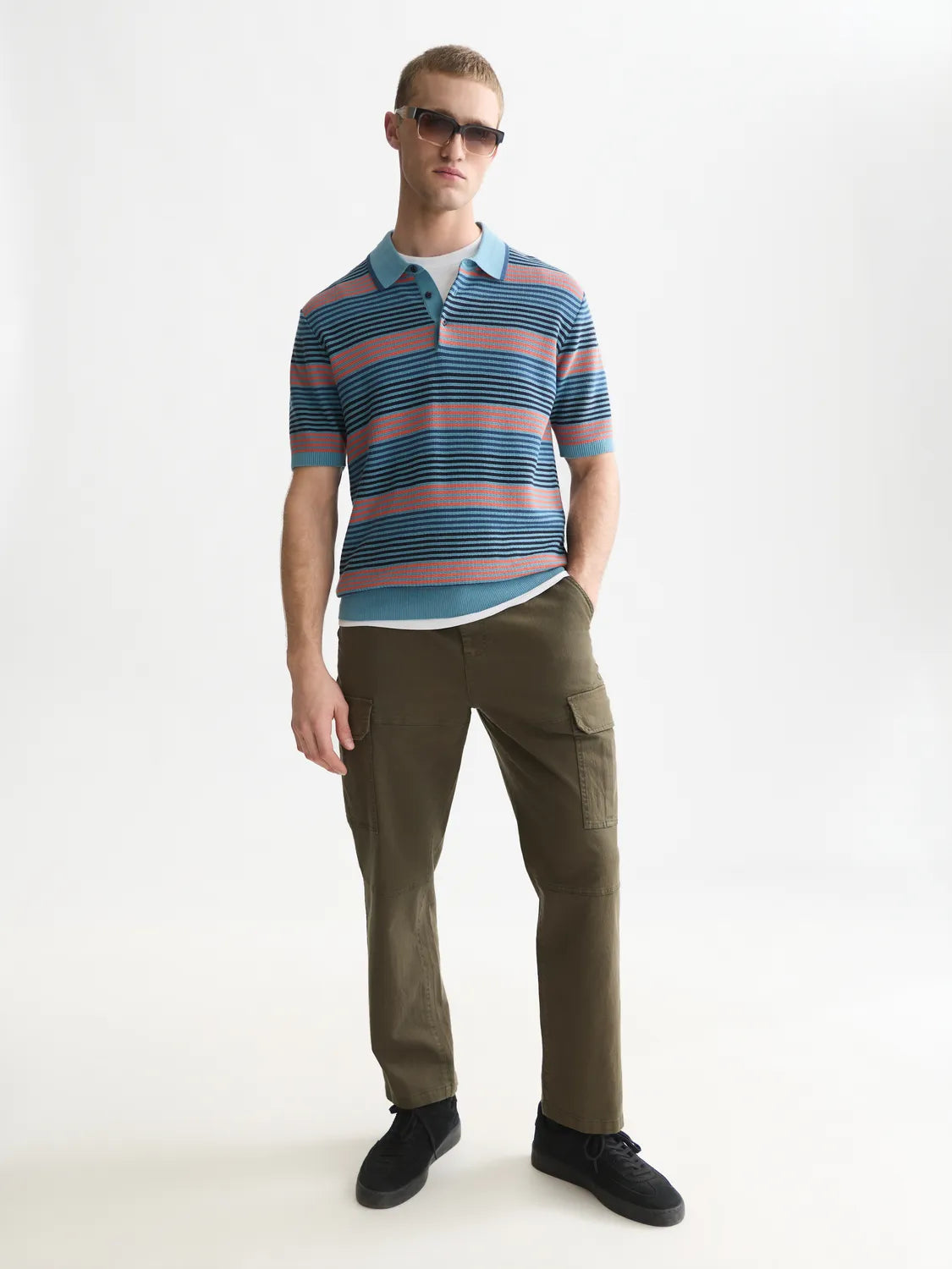 Striped Knitted Regular-Fit Polo