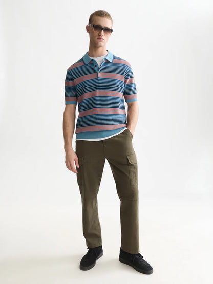 Striped Knitted Regular-Fit Polo