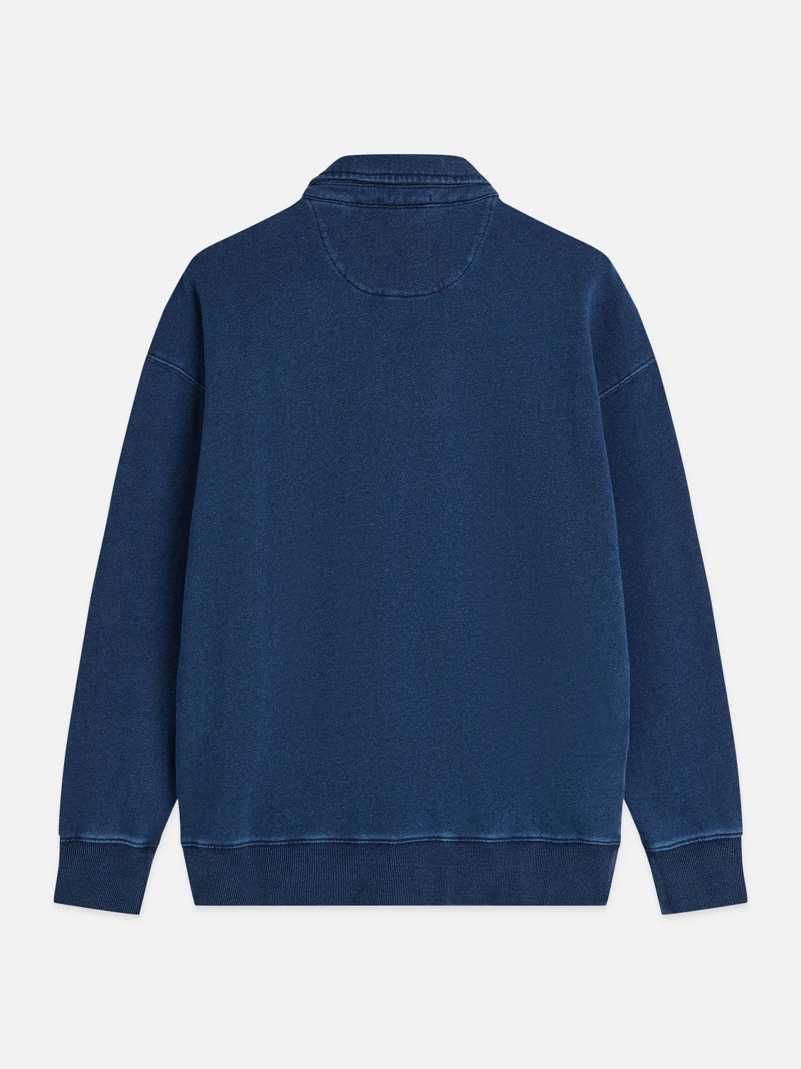 Washed Indigo Half Zip Relaxed-Fit Sweatshirt