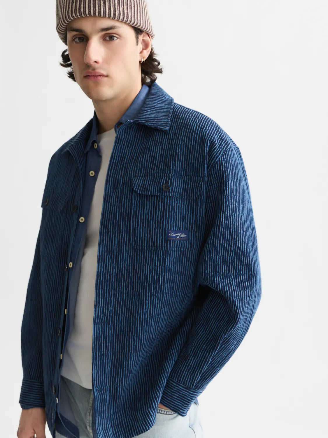 Jacquard Stripe Overshirt