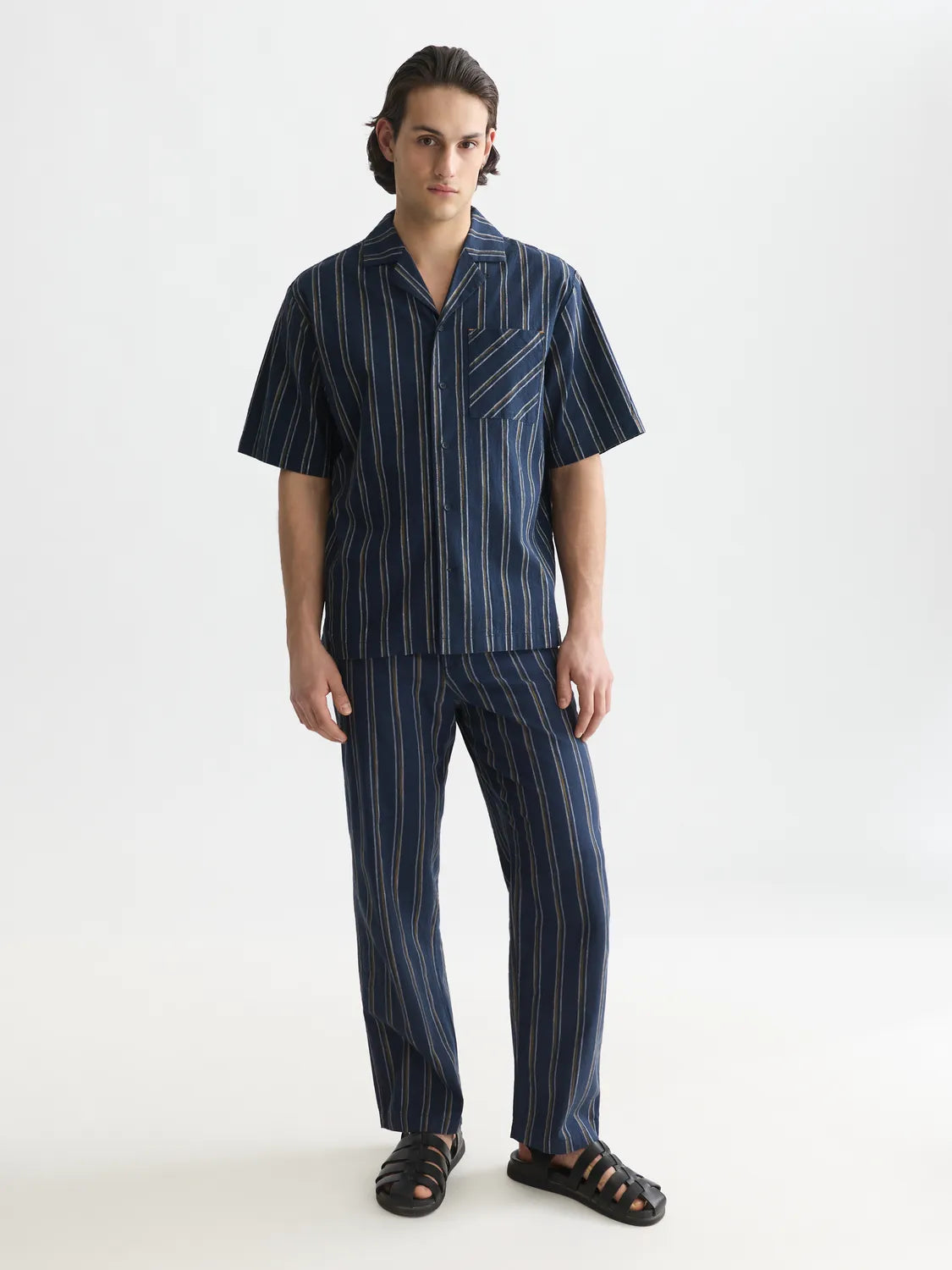 Otis Striped Linen Blend Straight-Fit Jogger