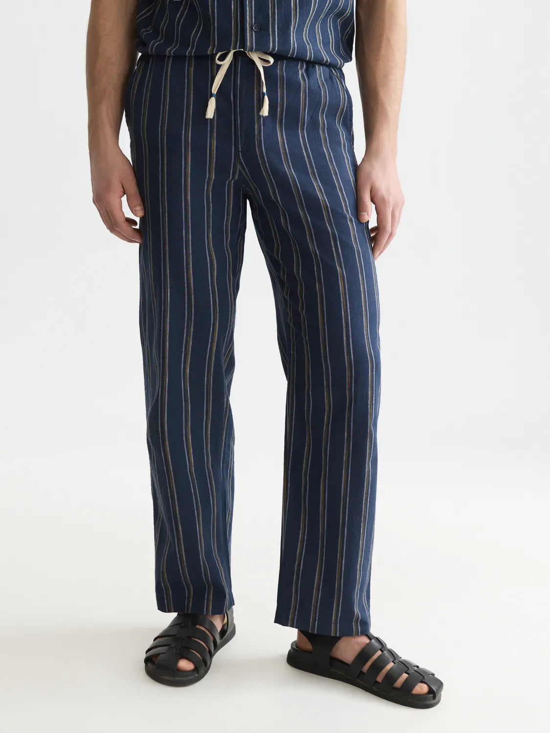 Otis Striped Linen Blend Straight-Fit Jogger