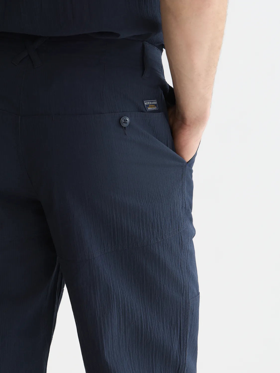 Crinkled Cotton-Blend Relaxed Straight-Fit Chino
