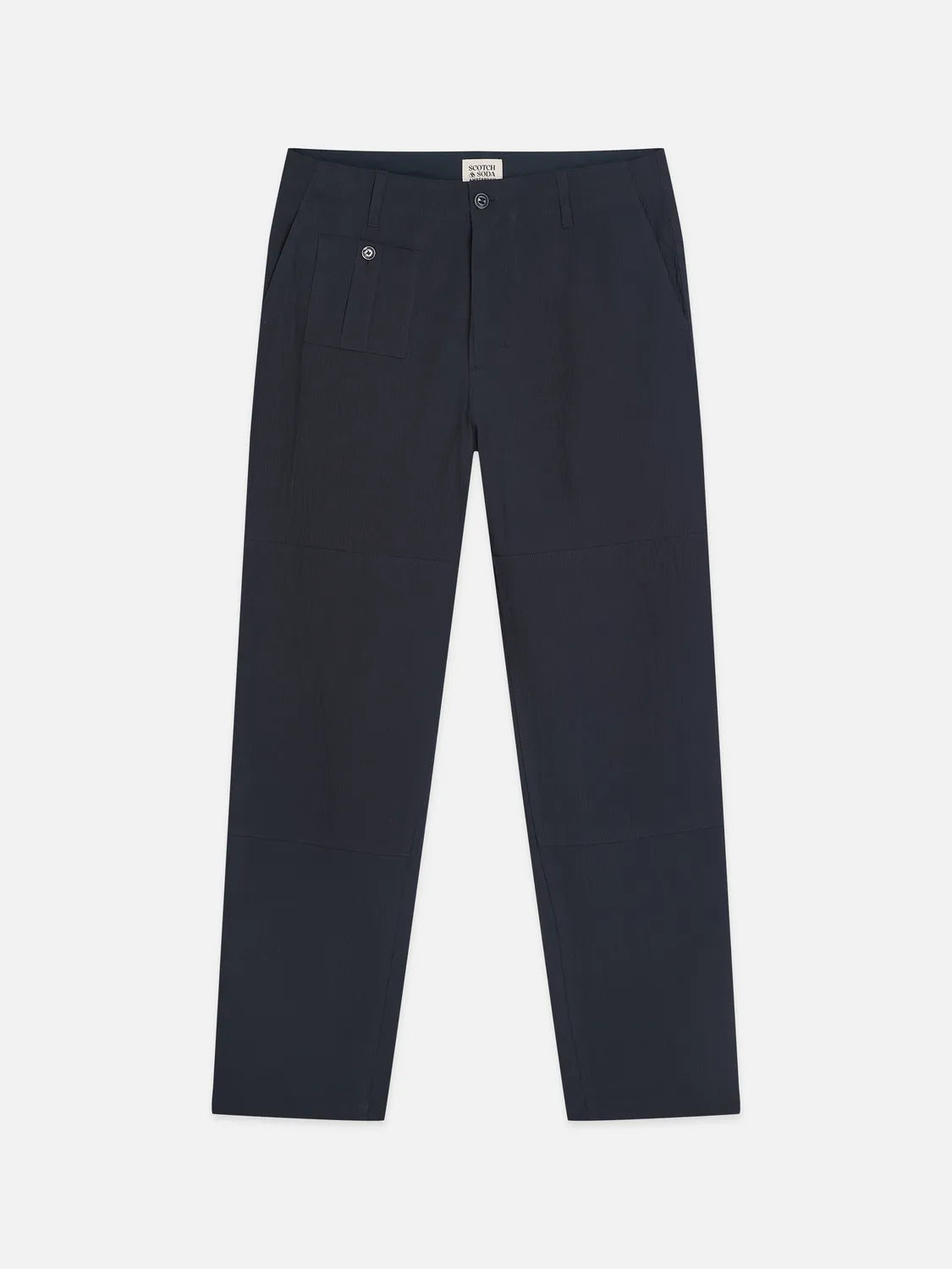 Crinkled Cotton-Blend Relaxed Straight-Fit Chino