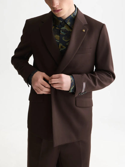 Double-Breasted Wool-Blend Relaxed-Fit Blazer