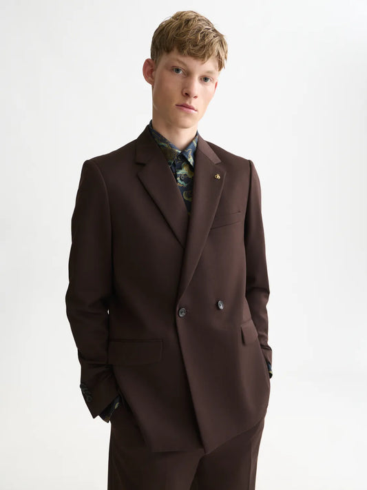 Double-Breasted Wool-Blend Relaxed-Fit Blazer