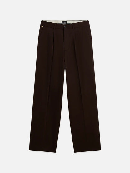 Pleated Wool-Blend Relaxed Straight-Fit Chino