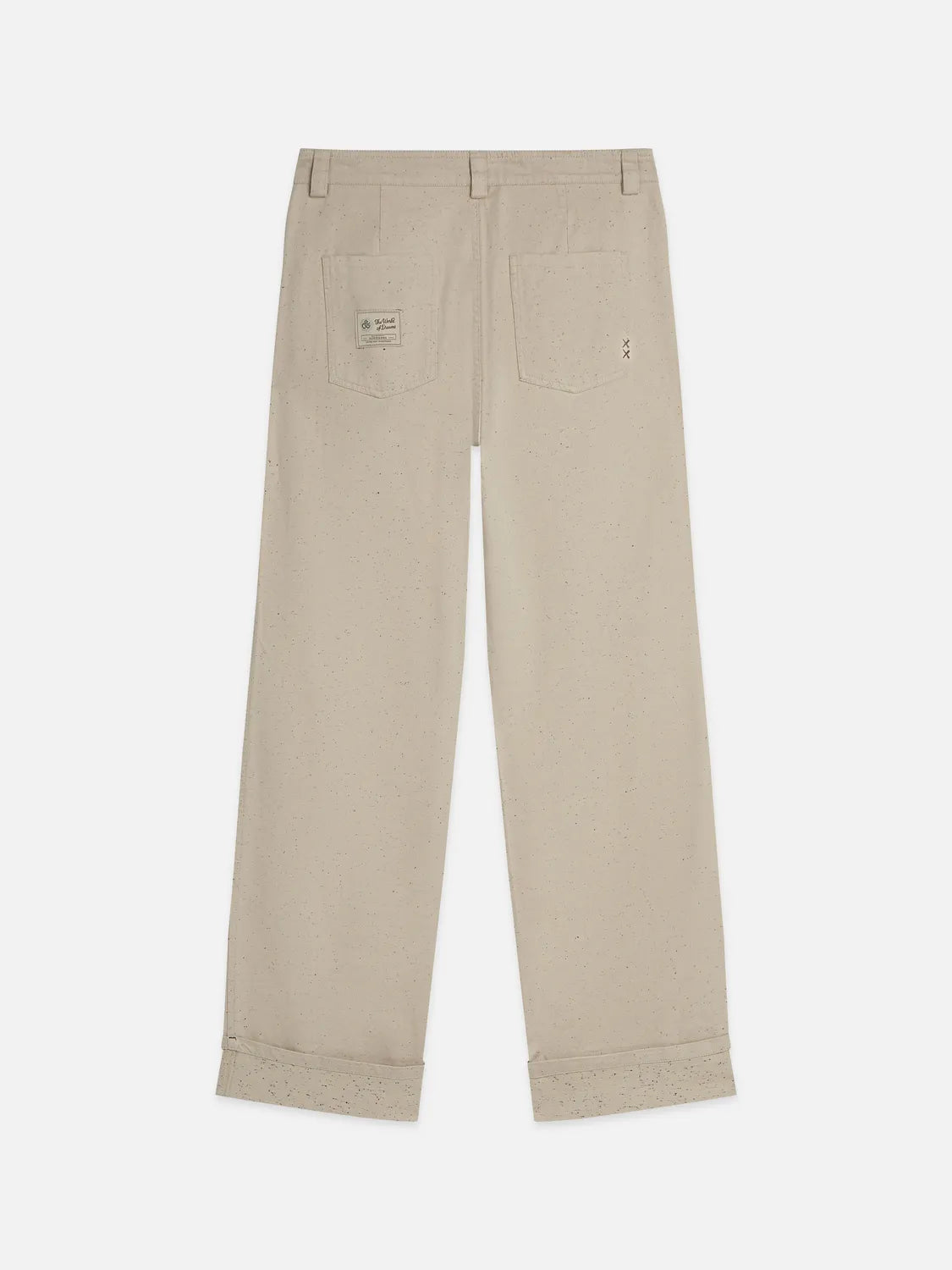 Speckled Cotton-Blend Twill Loose Straight-Fit Pant