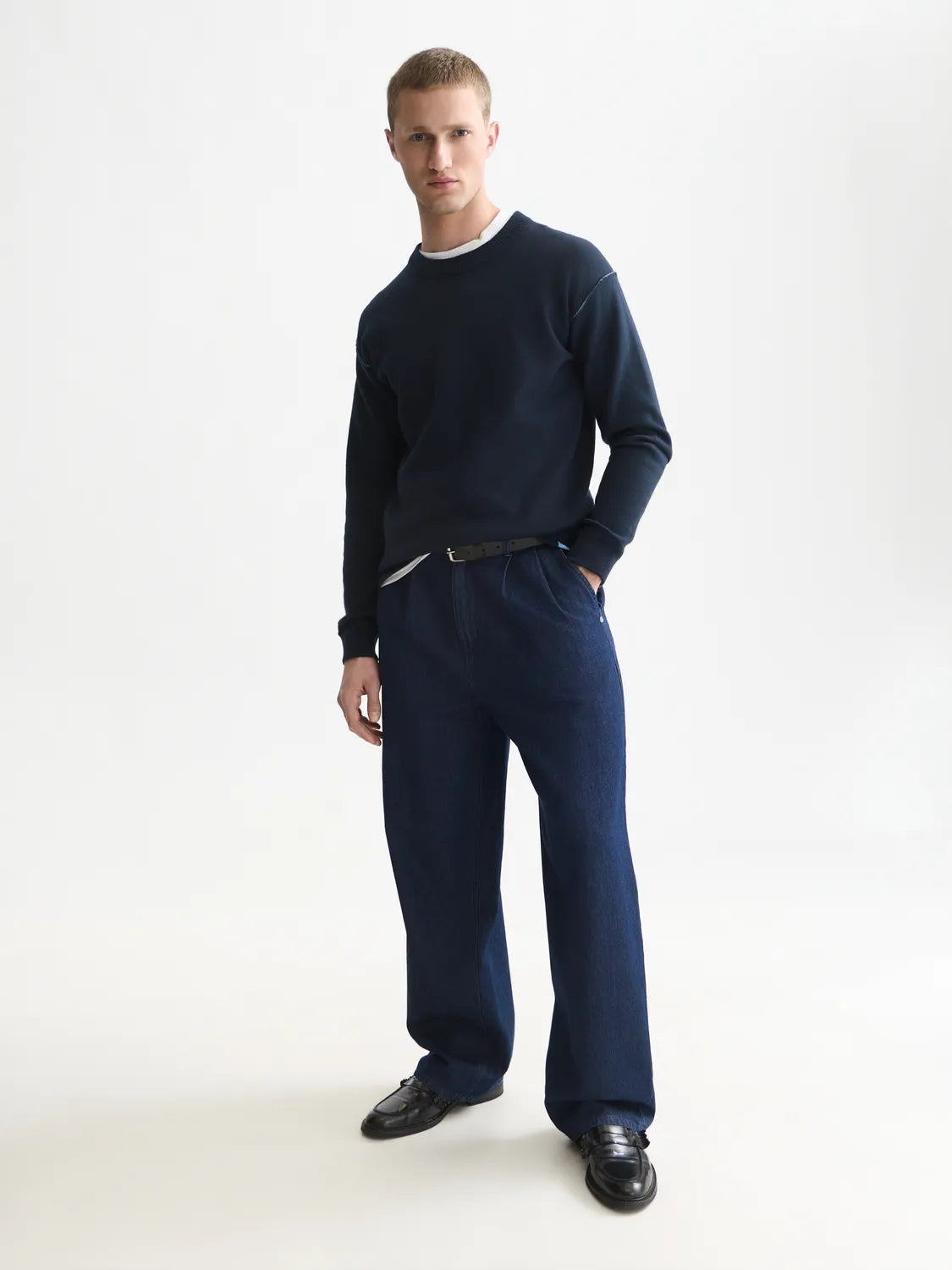Double Face Merino-Blend Relaxed-Fit Pullover