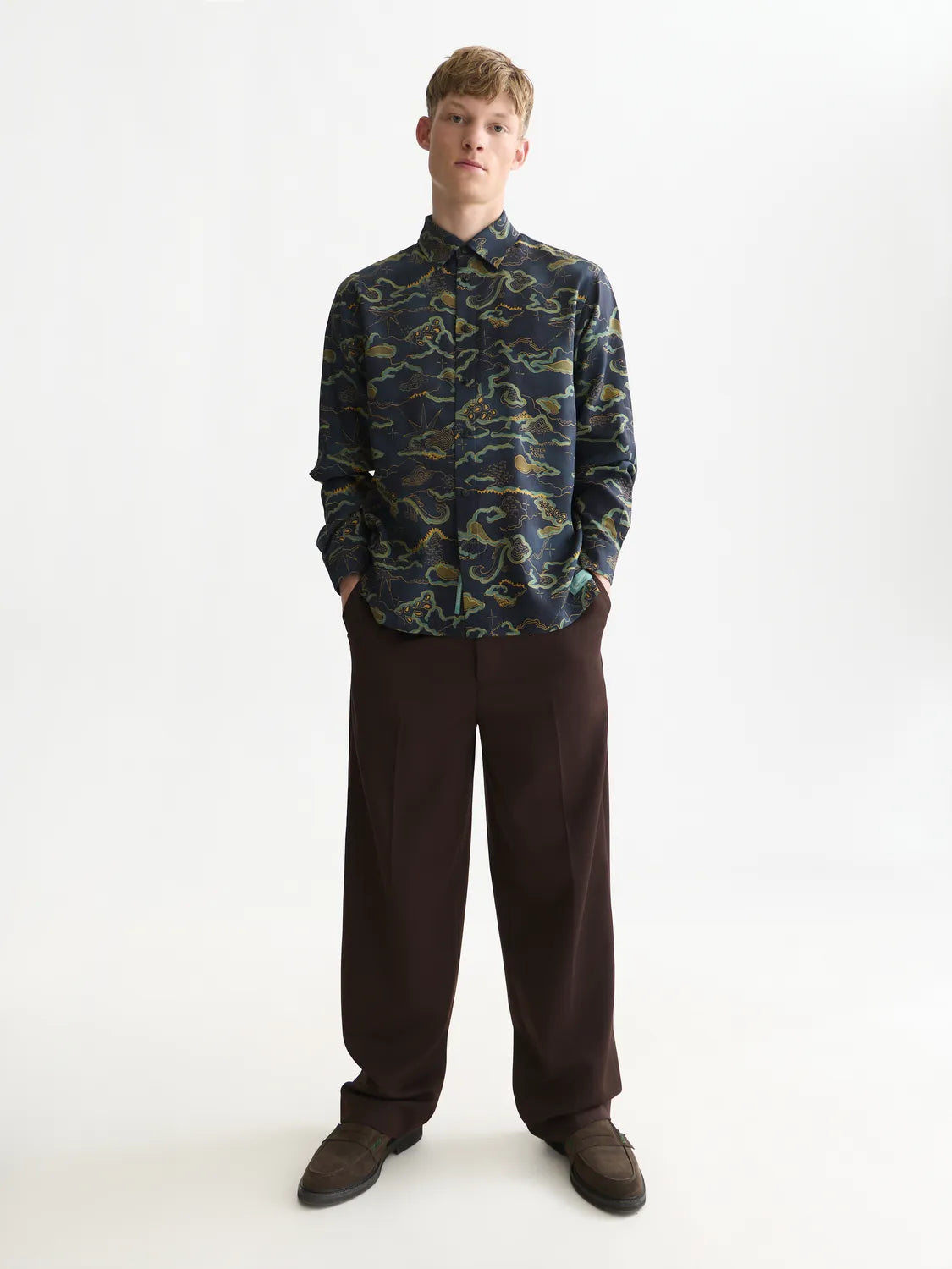 Printed Lyocell Relaxed-Fit Shirt