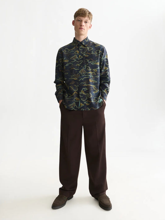 Printed Lyocell Relaxed-Fit Shirt