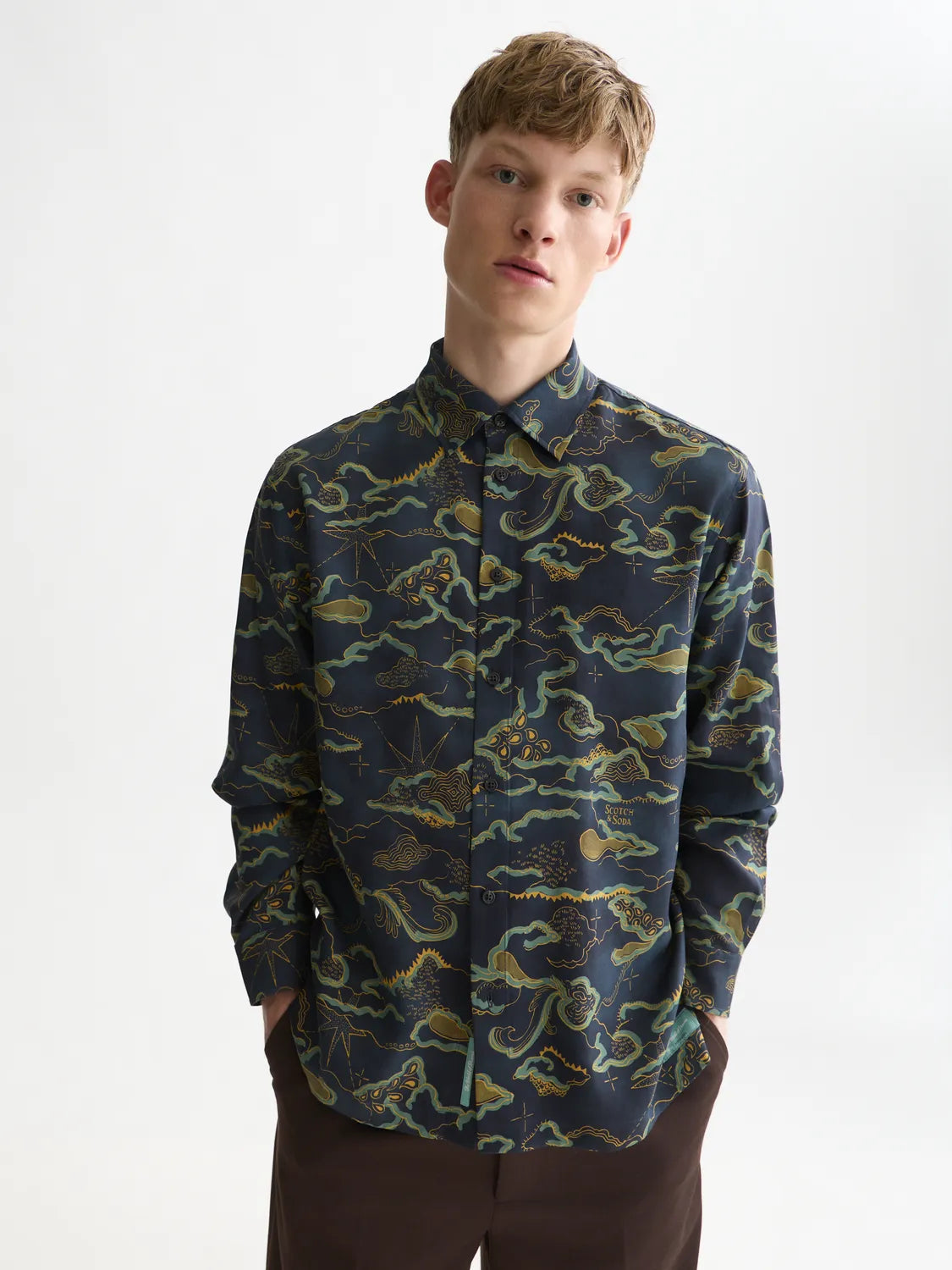 Printed Lyocell Relaxed-Fit Shirt