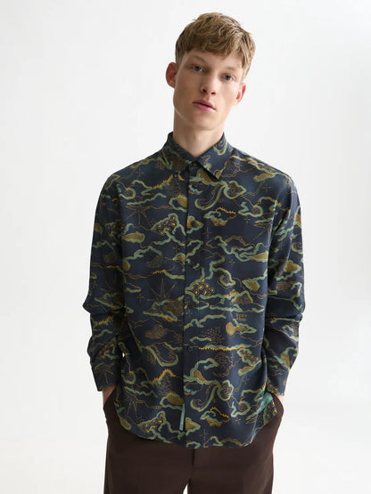 Printed Lyocell Relaxed-Fit Shirt