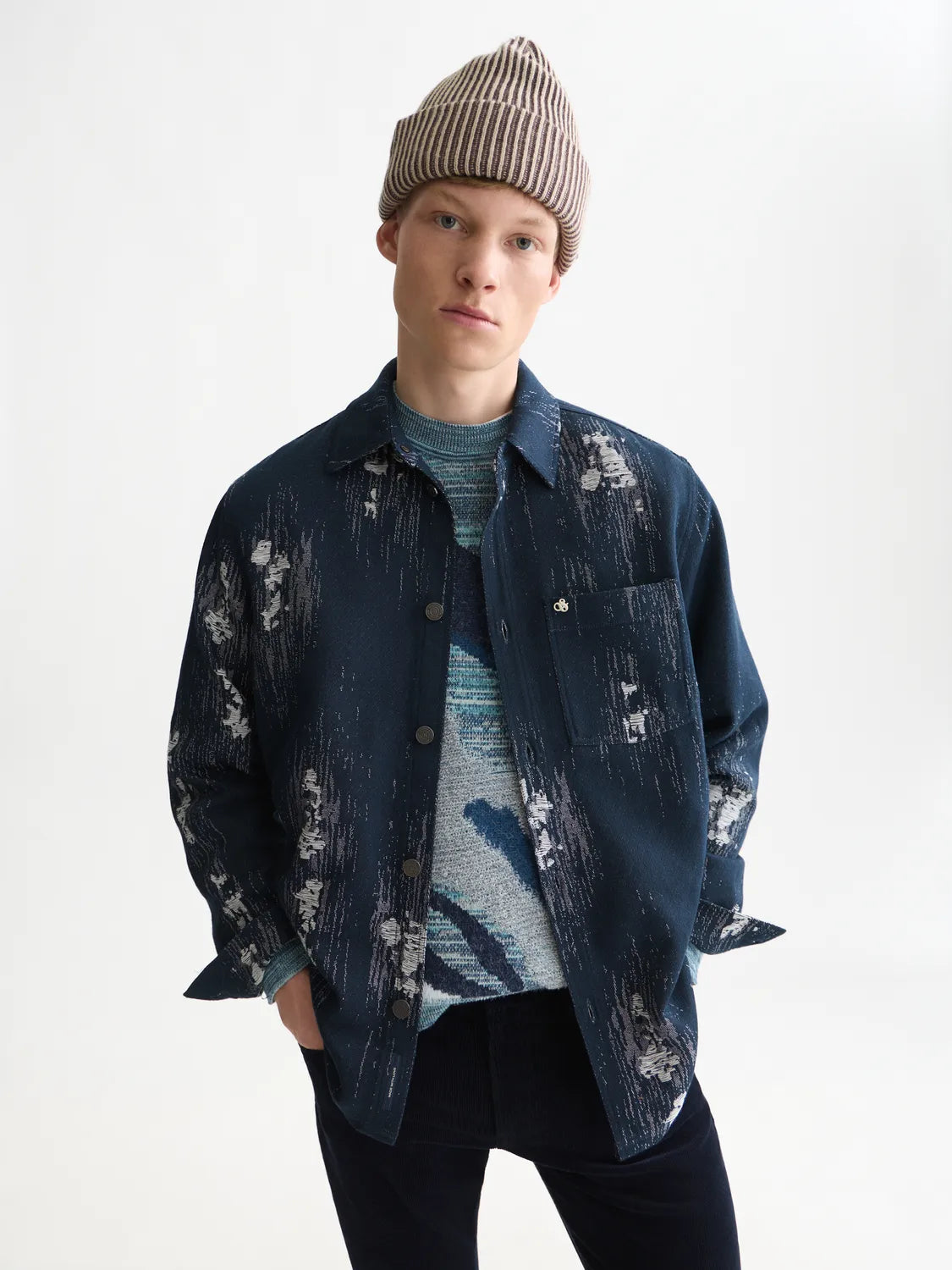 Jacquard Relaxed-Fit Overshirt