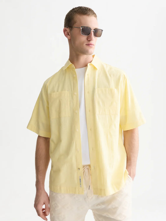 Jacquard Short Sleeved Relaxed-Fit Shirt