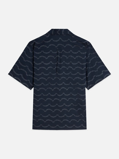 Wave Jacquard Short Sleeved Relaxed-Fit Shirt