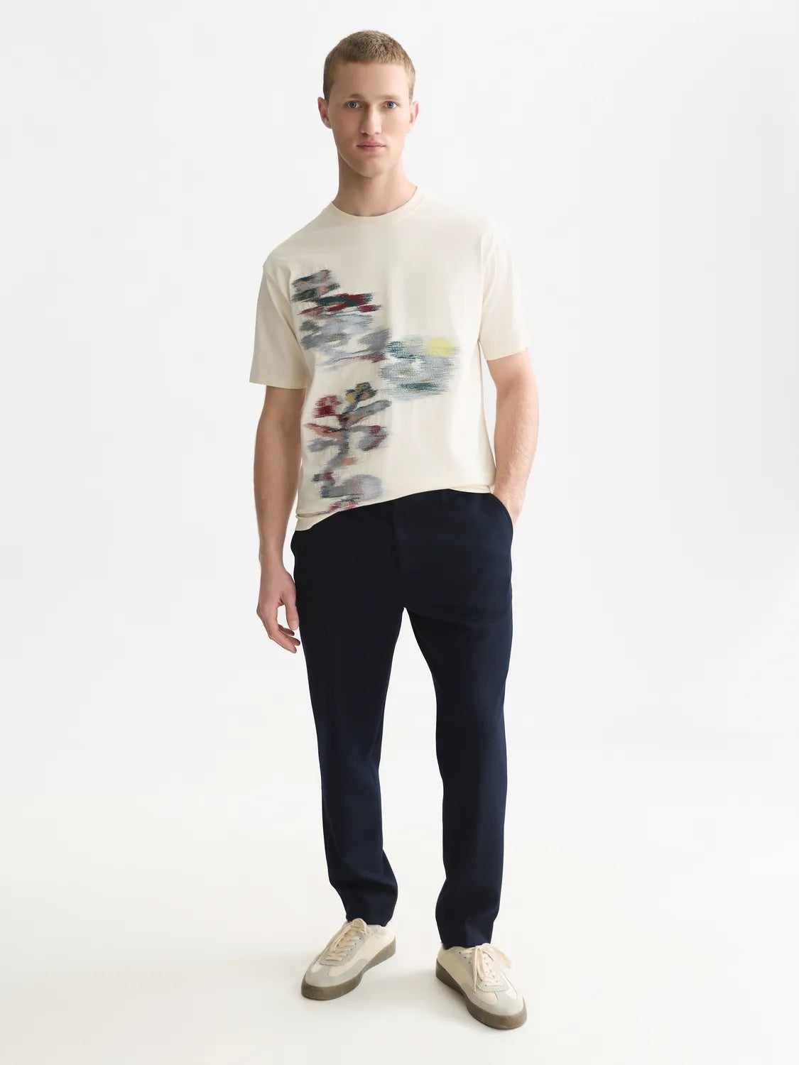 Embroidery Placed Artwork Loose-Fit T-Shirt