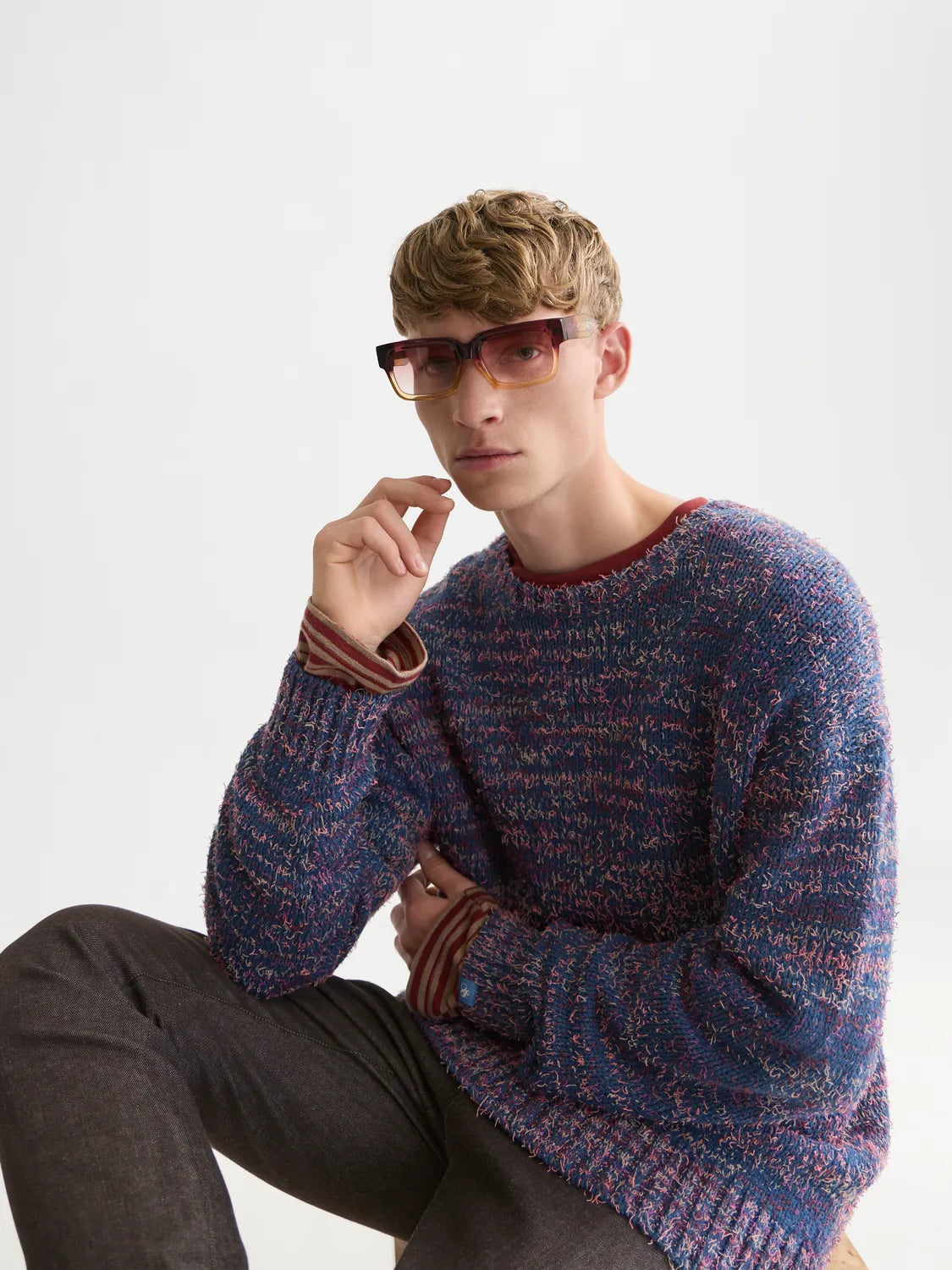 Hairy Multicolor Loose-Fit Pullover