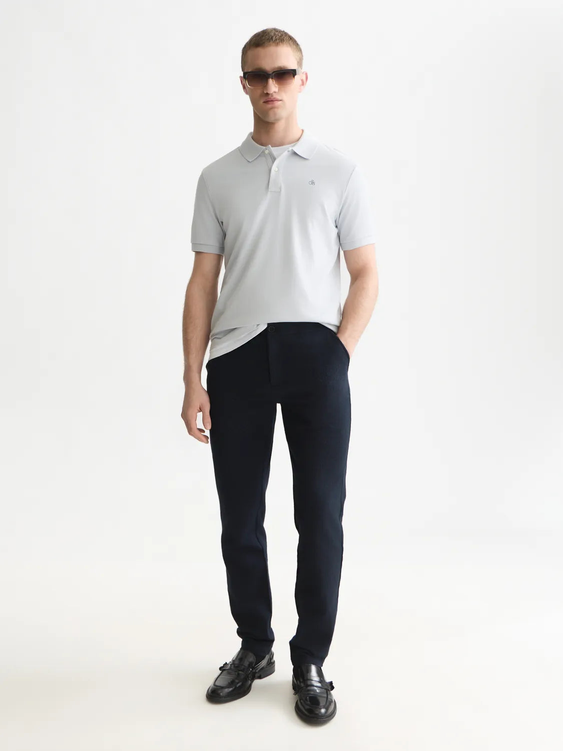 Stuart Mini Yarn-Dyed Cotton-Wool Blend Chino