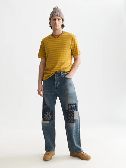 Jacquard Striped Relaxed-Fit T-Shirt