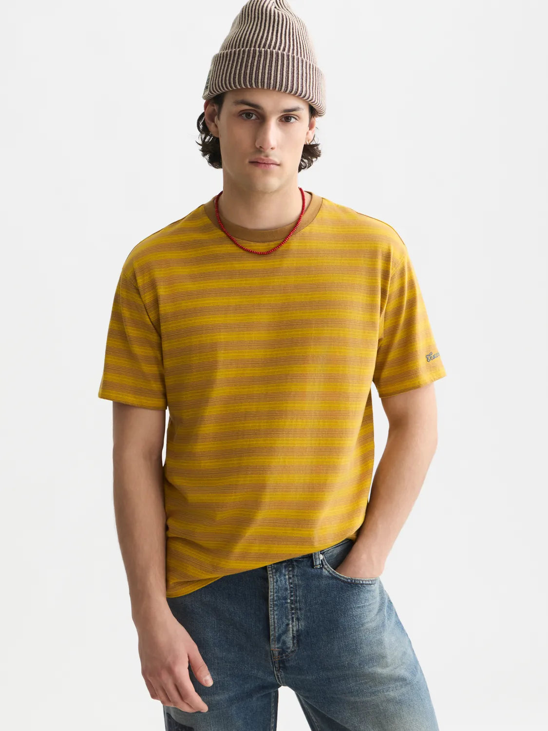Jacquard Striped Relaxed-Fit T-Shirt