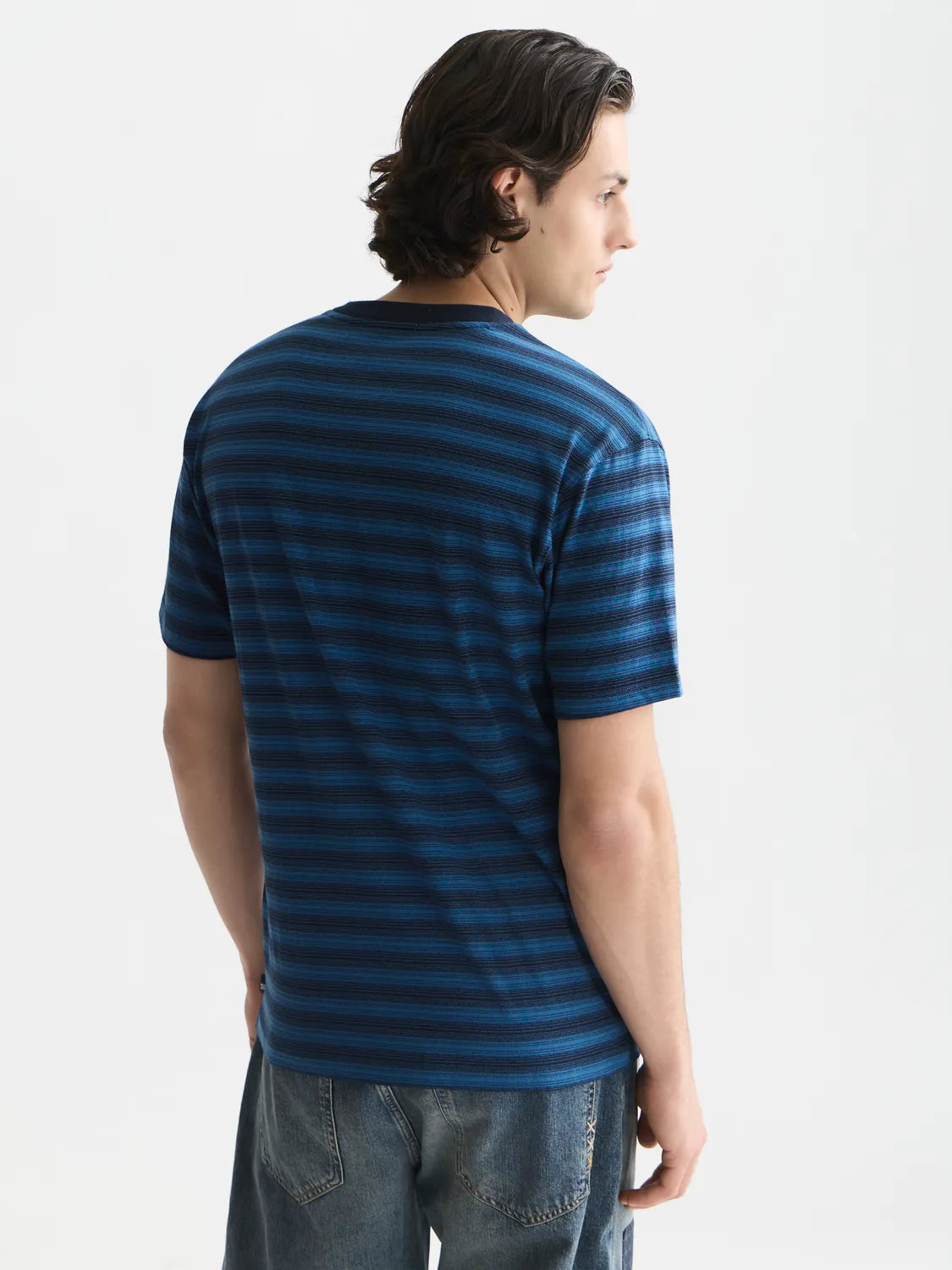 Jacquard Striped Relaxed-Fit T-Shirt