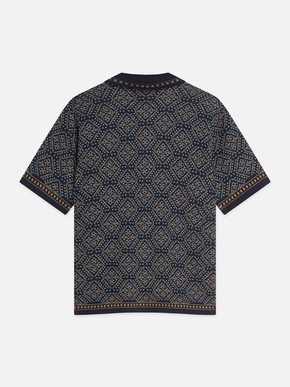 Jacquard Knitted Short Sleeved Shirt