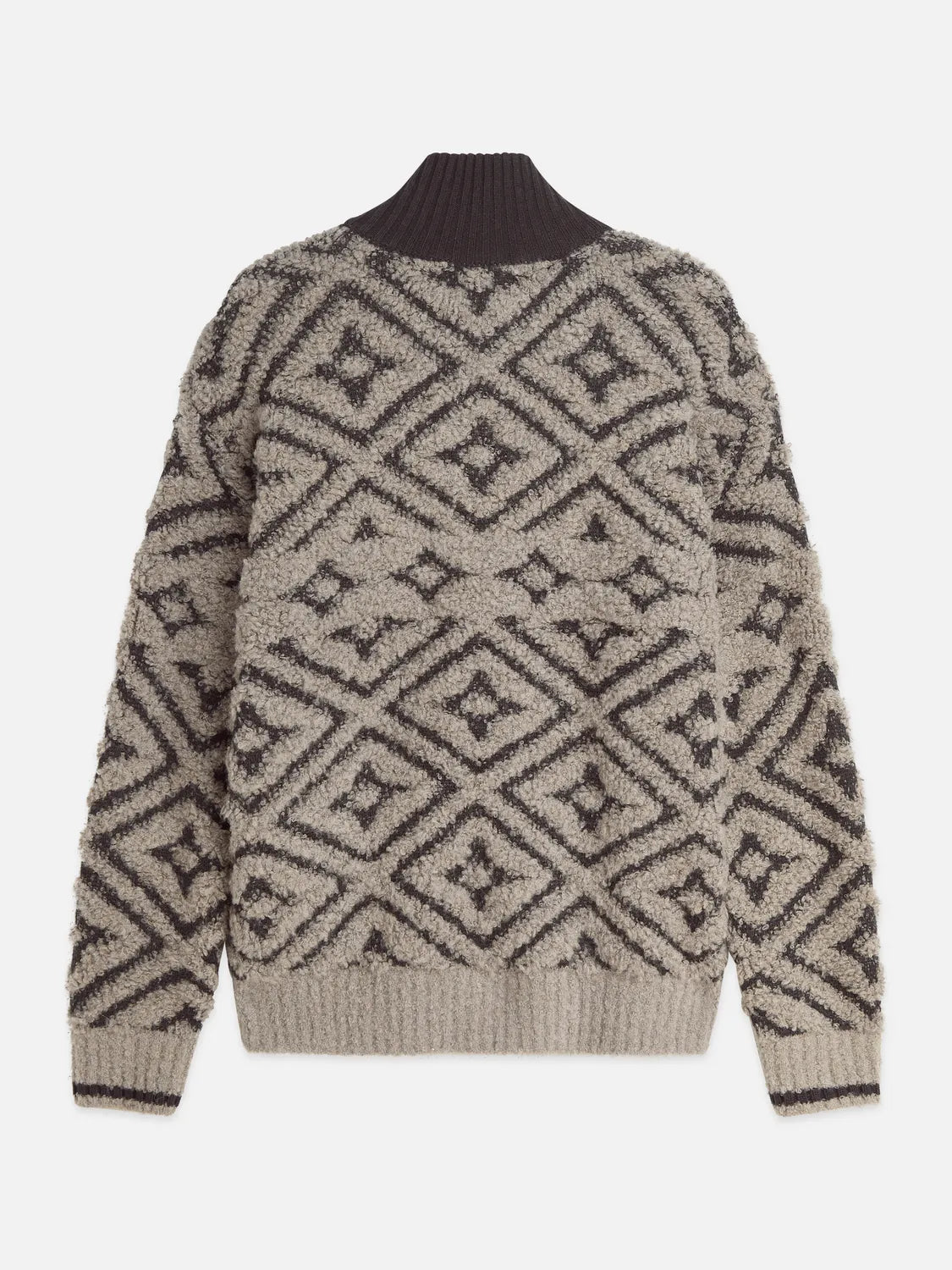 Jacquard Wool-Blend Relaxed-Fit Zip-Through Pullover