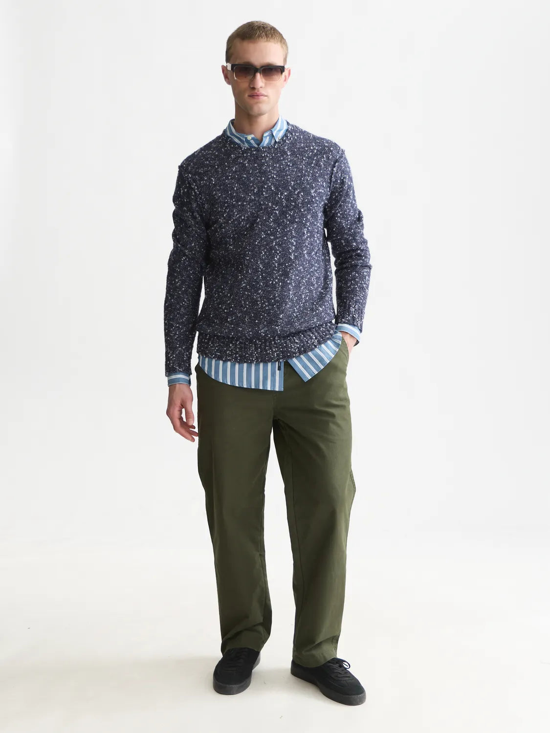 Bouclé Mélange Wool-Alpaca-Blend Regular-Fit Pullover