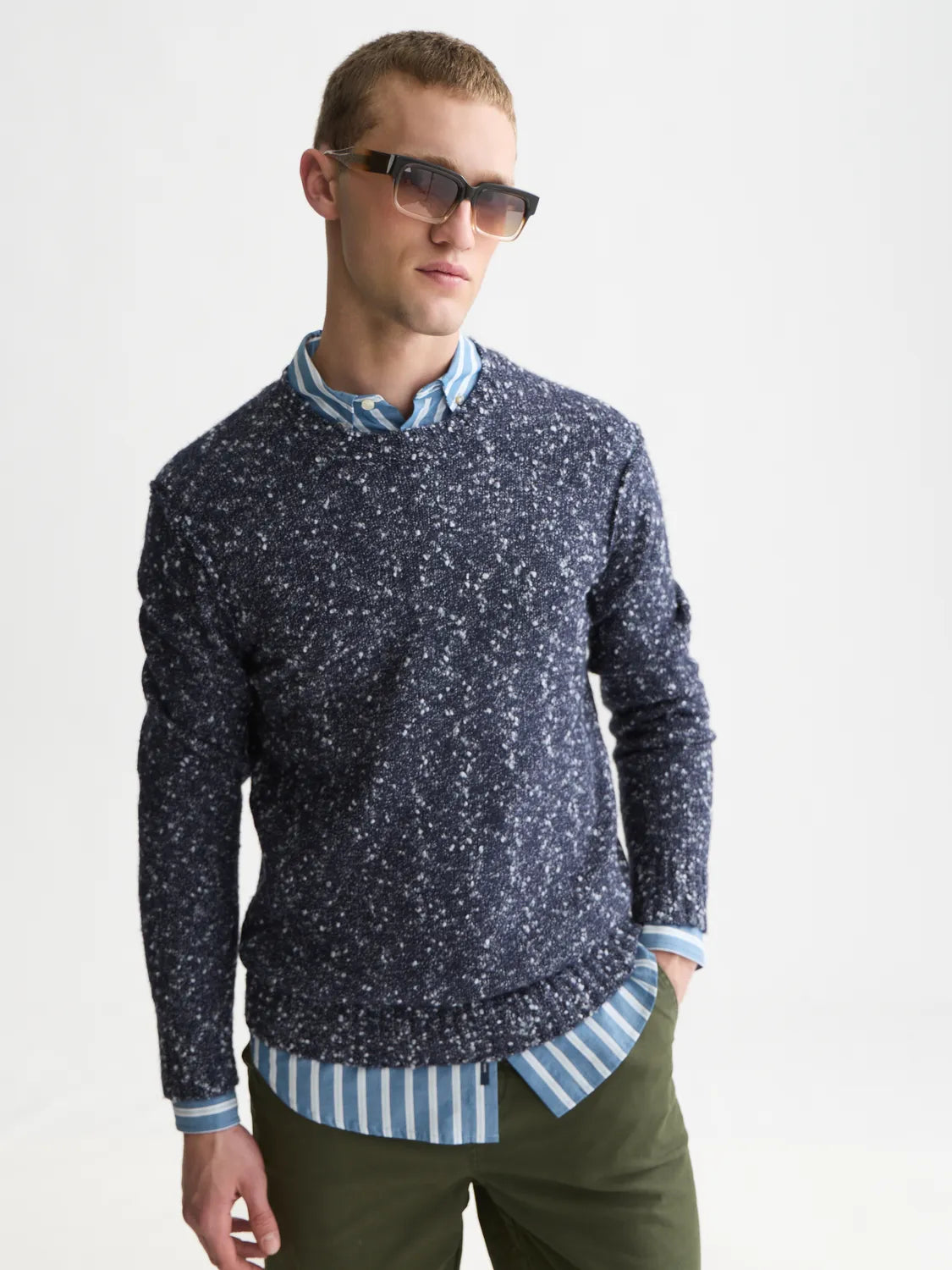 Bouclé Mélange Wool-Alpaca-Blend Regular-Fit Pullover