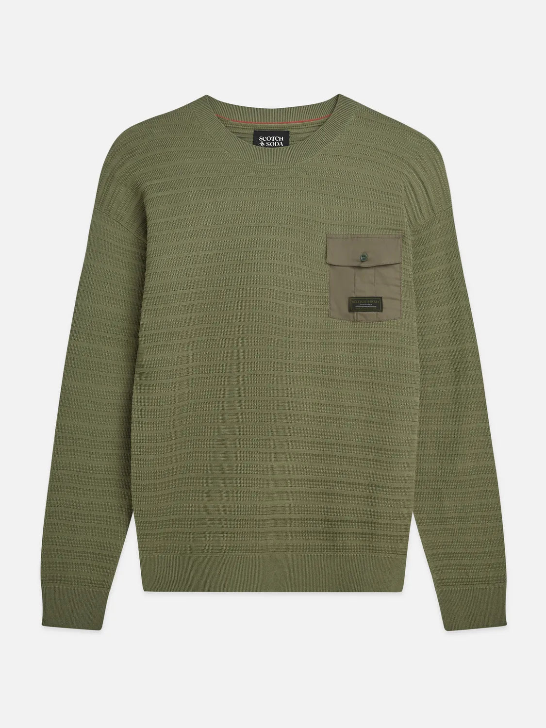 Structured Chest Pocket Relaxed-Fit Pullover