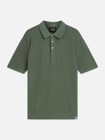 Structured Regular-Fit Knitted Polo