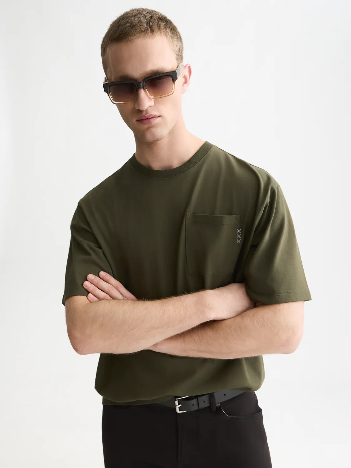 Essentials 3 Crosses Chest Pocket Loose-Fit T-Shirt
