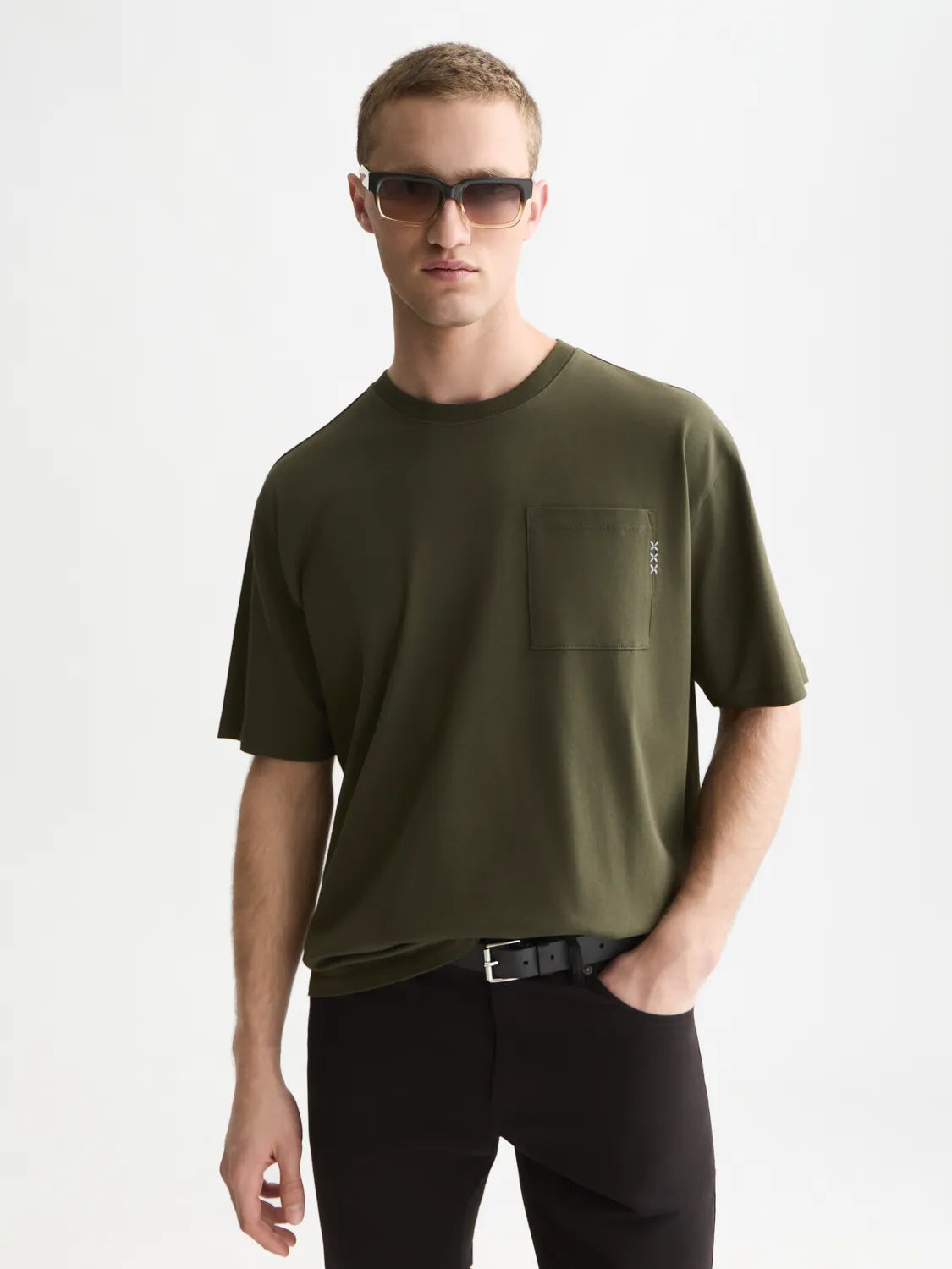 Essentials 3 Crosses Chest Pocket Loose-Fit T-Shirt