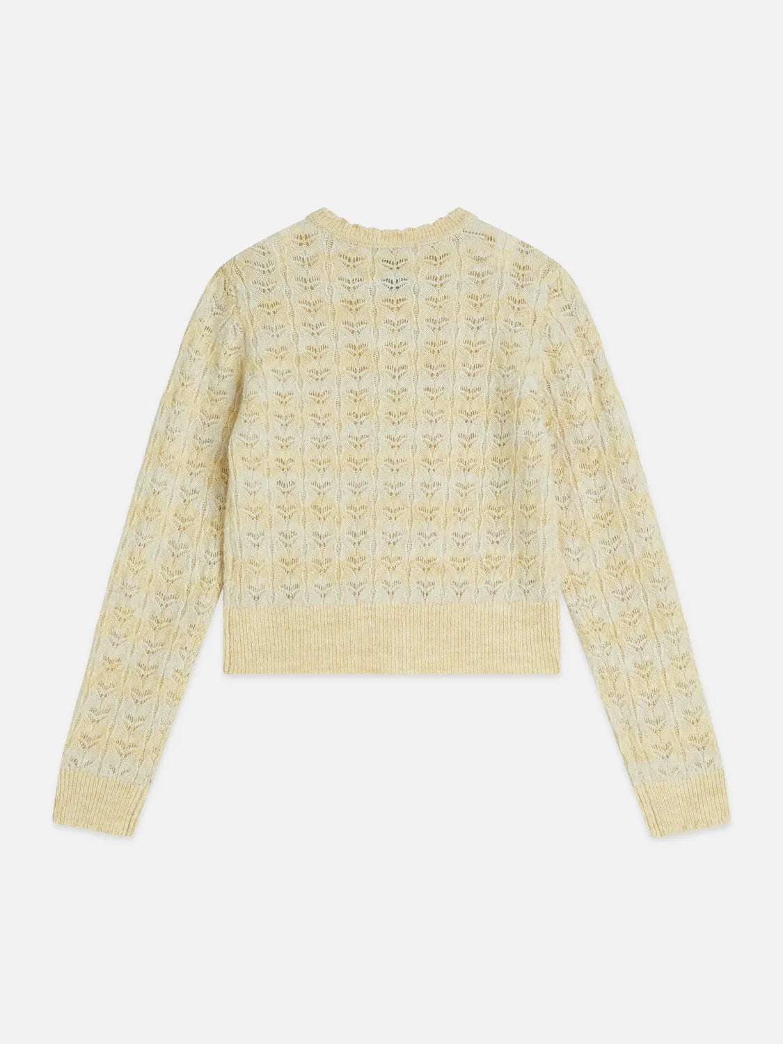 Girls' Pointelle Crew Neck Cardigan