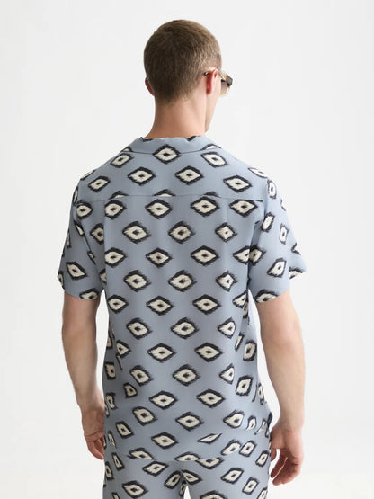 Viscose Printed Short Sleeved Regular-Fit Shirt