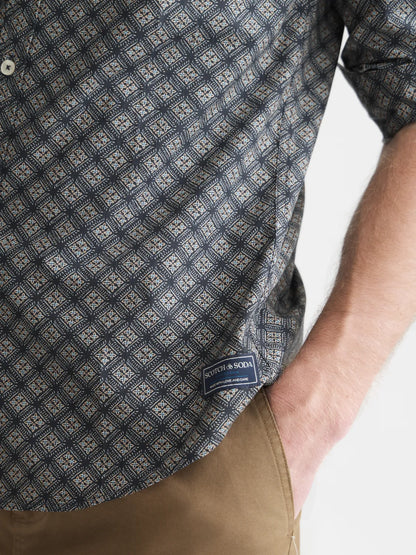 Micro Printed Slim-Fit Shirt
