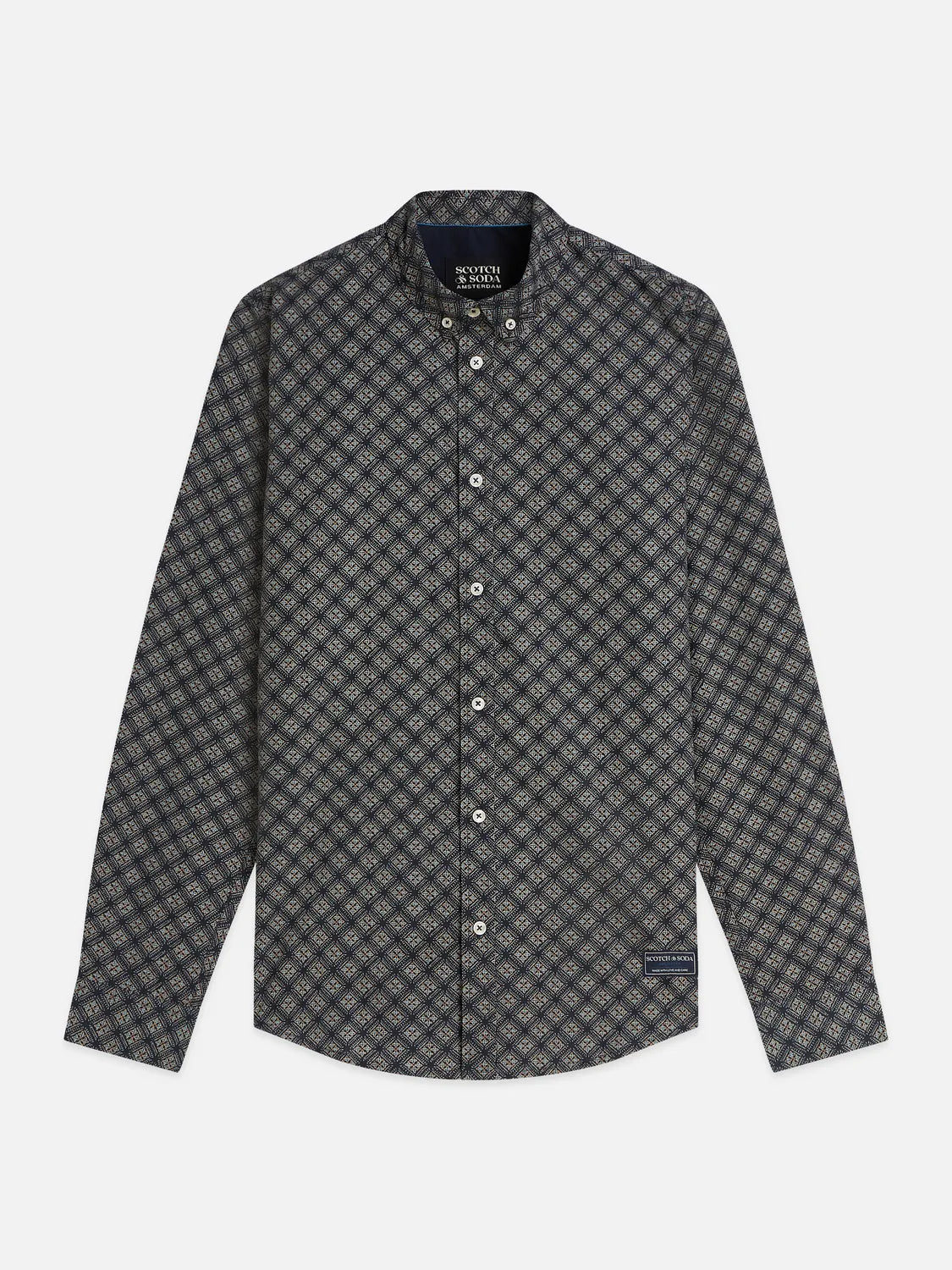 Micro Printed Slim-Fit Shirt