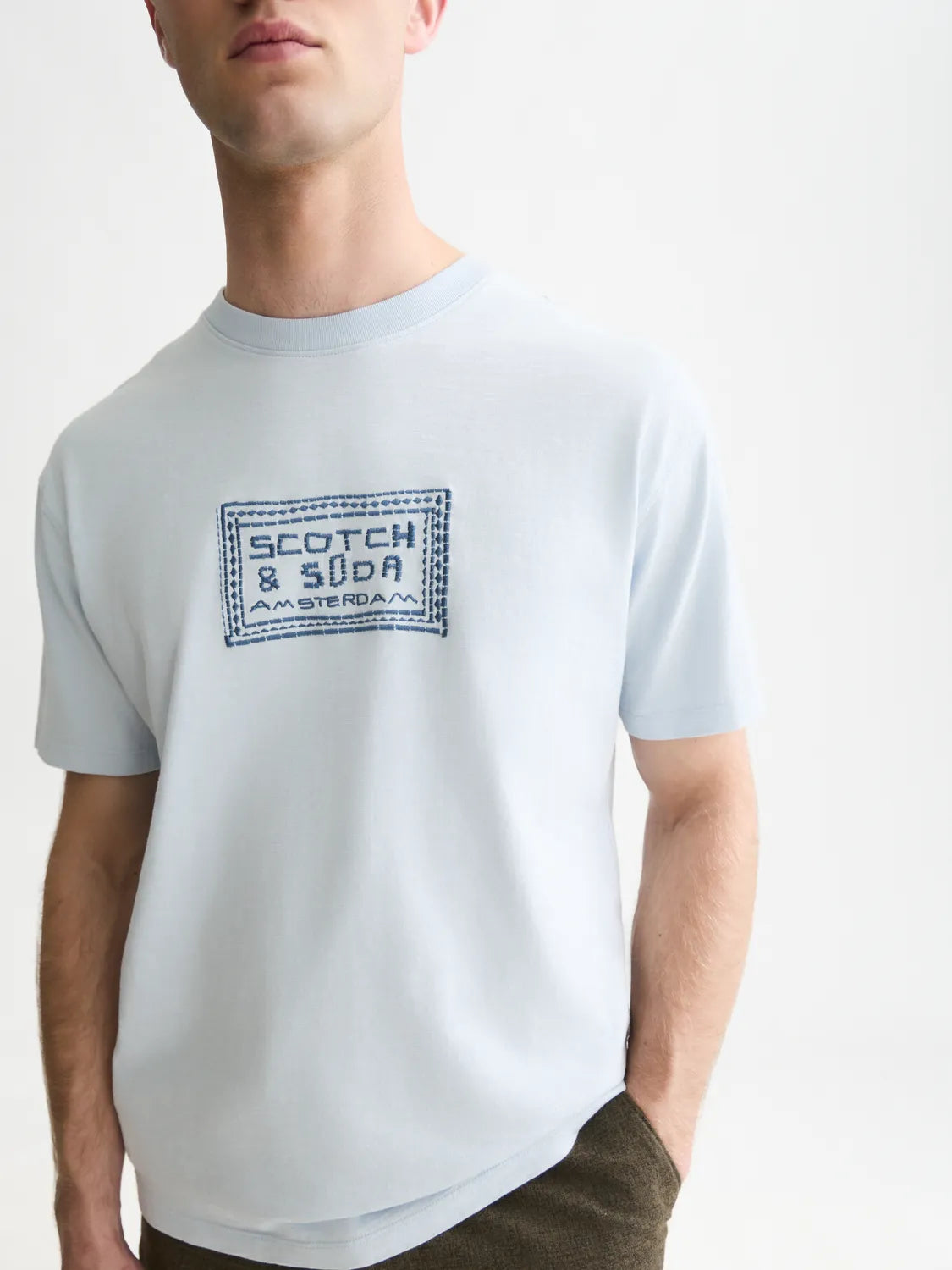 Embroidered Front Artwork Relaxed-Fit T-Shirt