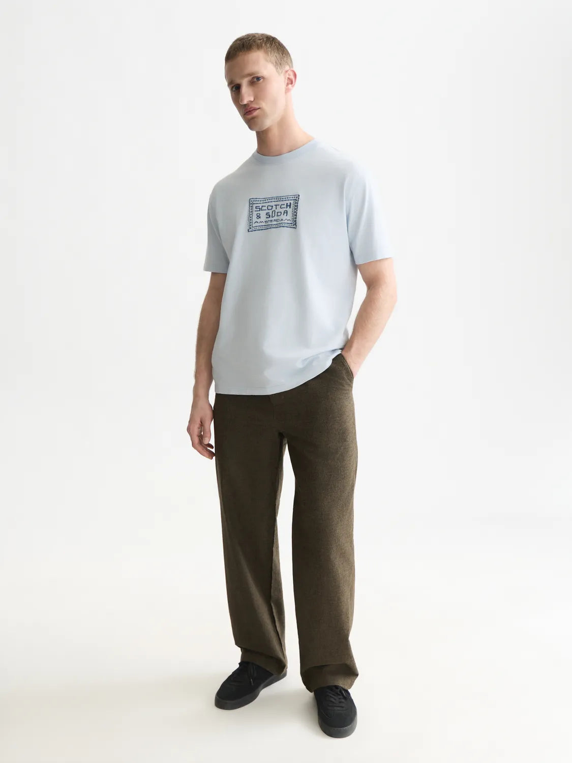 Embroidered Front Artwork Relaxed-Fit T-Shirt