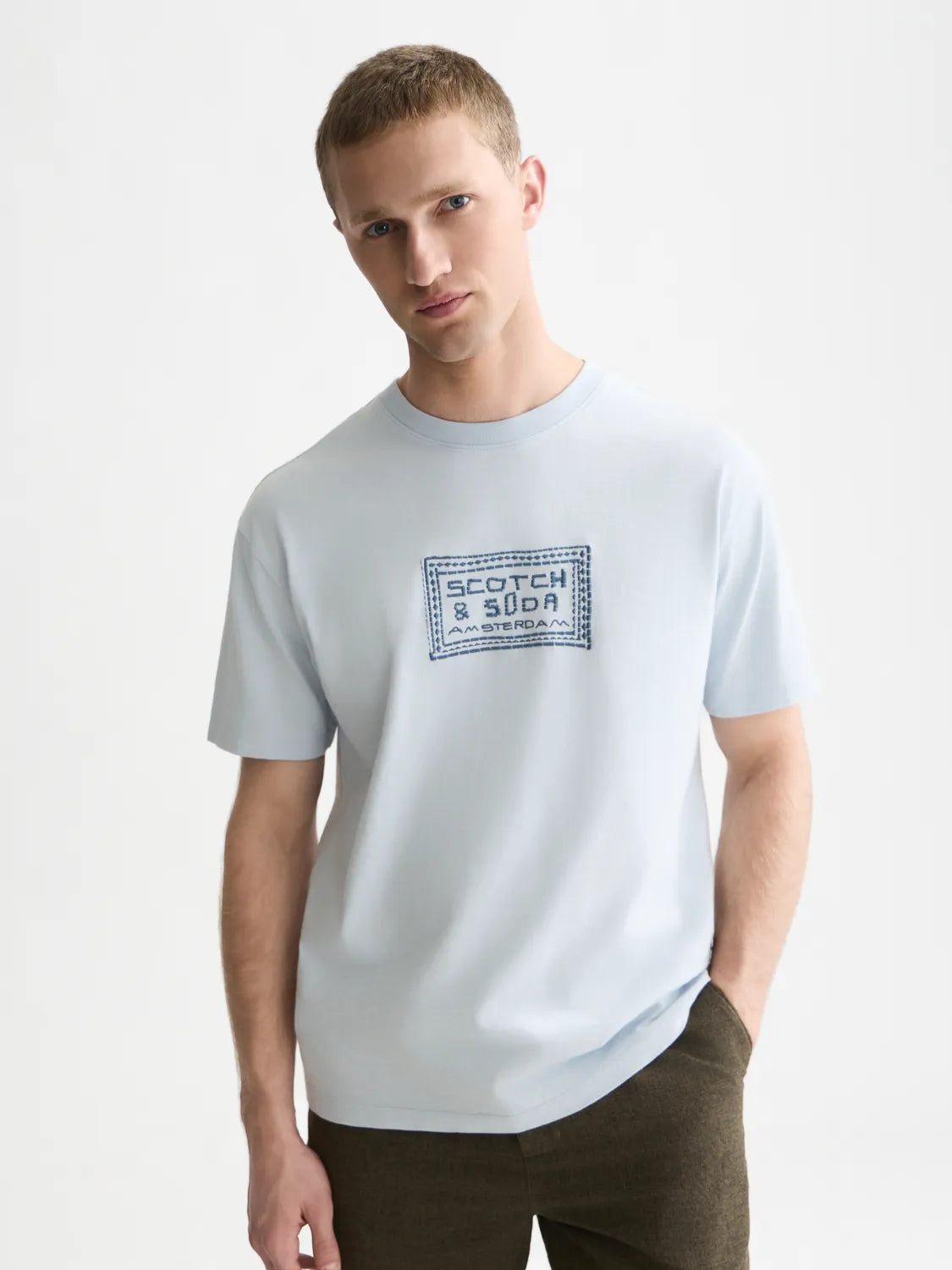 Embroidered Front Artwork Relaxed-Fit T-Shirt