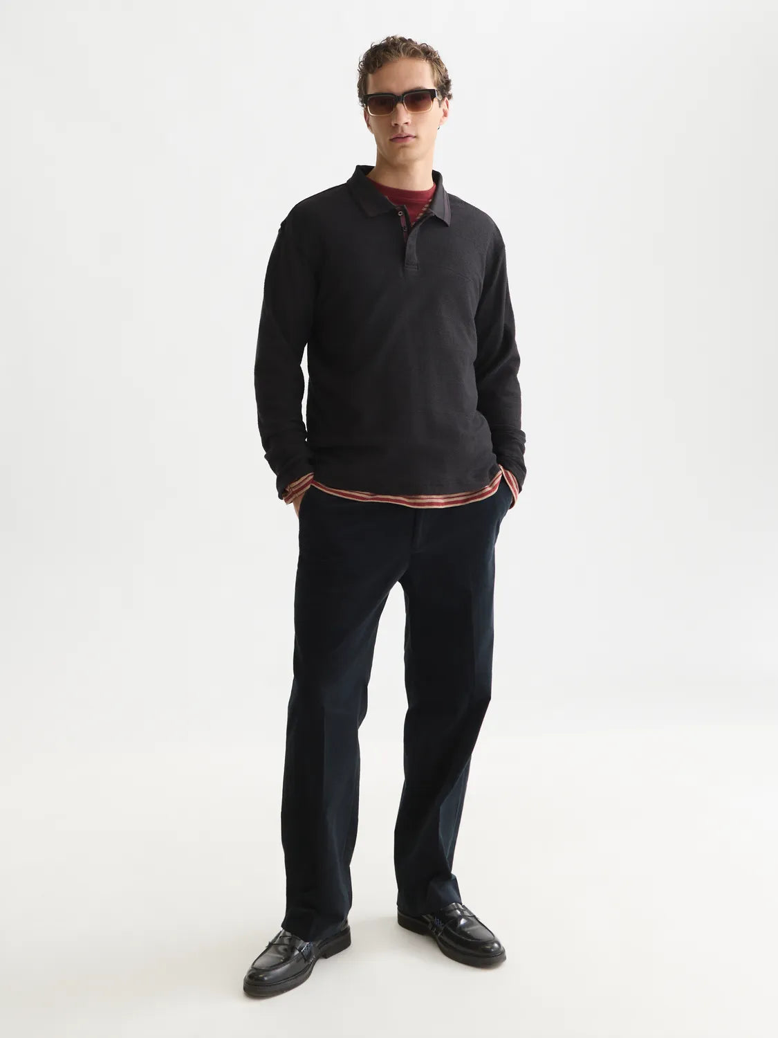 Structured Long Sleeved Polo