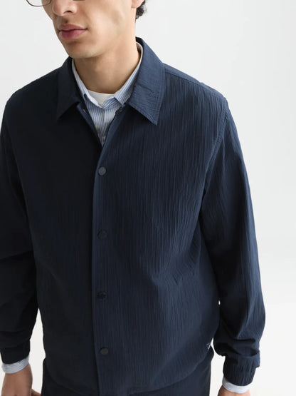 Crinkled Cotton-Blend Coach Jacket