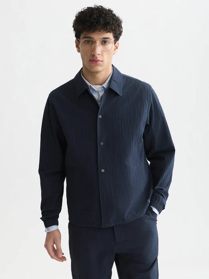 Crinkled Cotton-Blend Coach Jacket