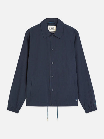 Crinkled Cotton-Blend Coach Jacket