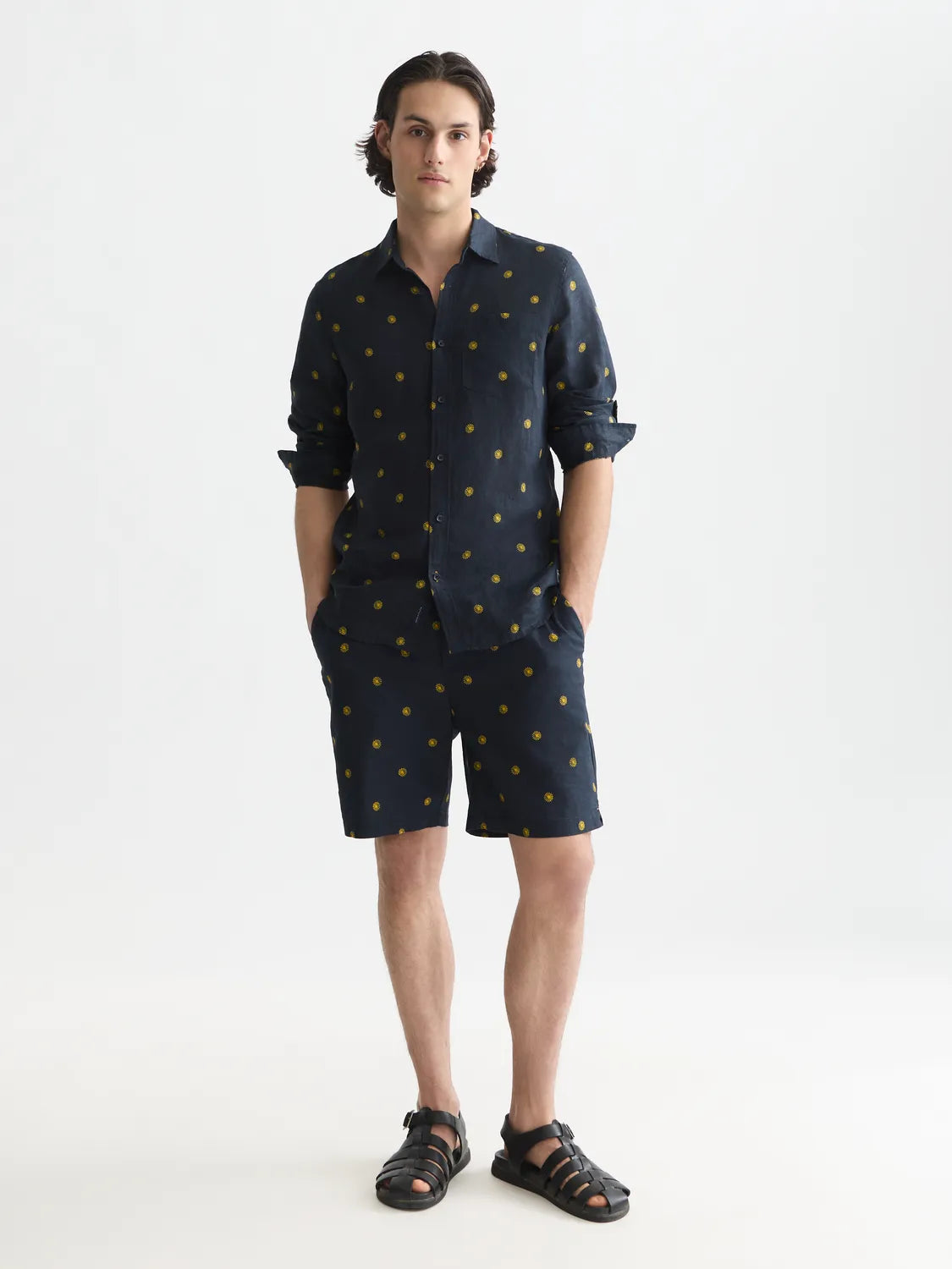 Linen Printed Regular-Fit Shirt