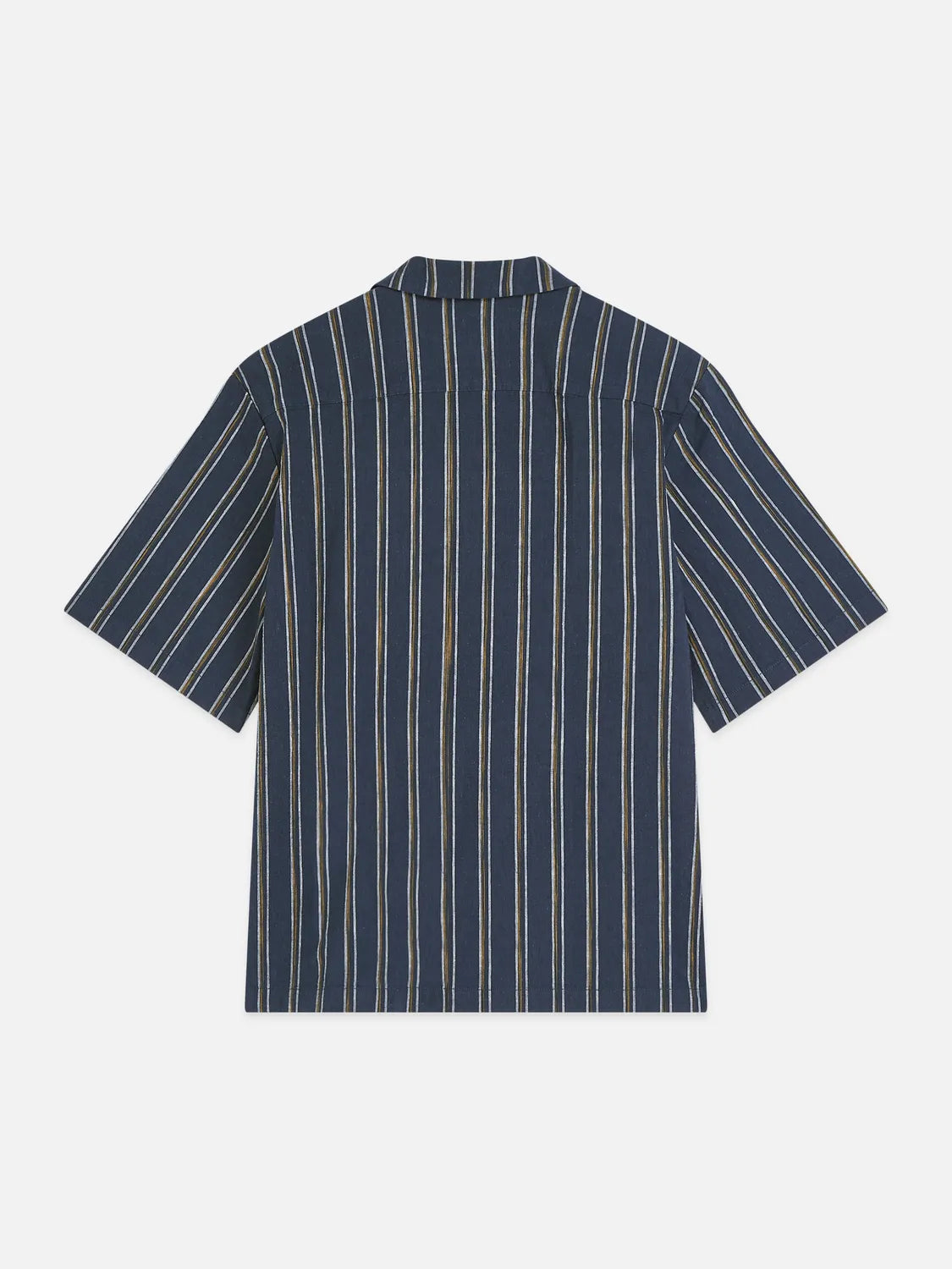 Striped Linen Relaxed-Fit Short-Sleeved Shirt
