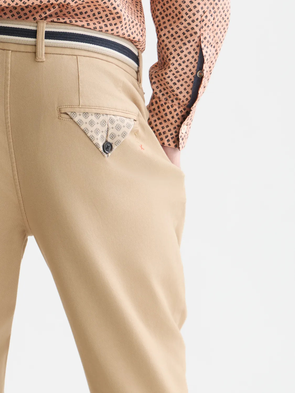 Warren Cotton Blend Twill Belted Chino