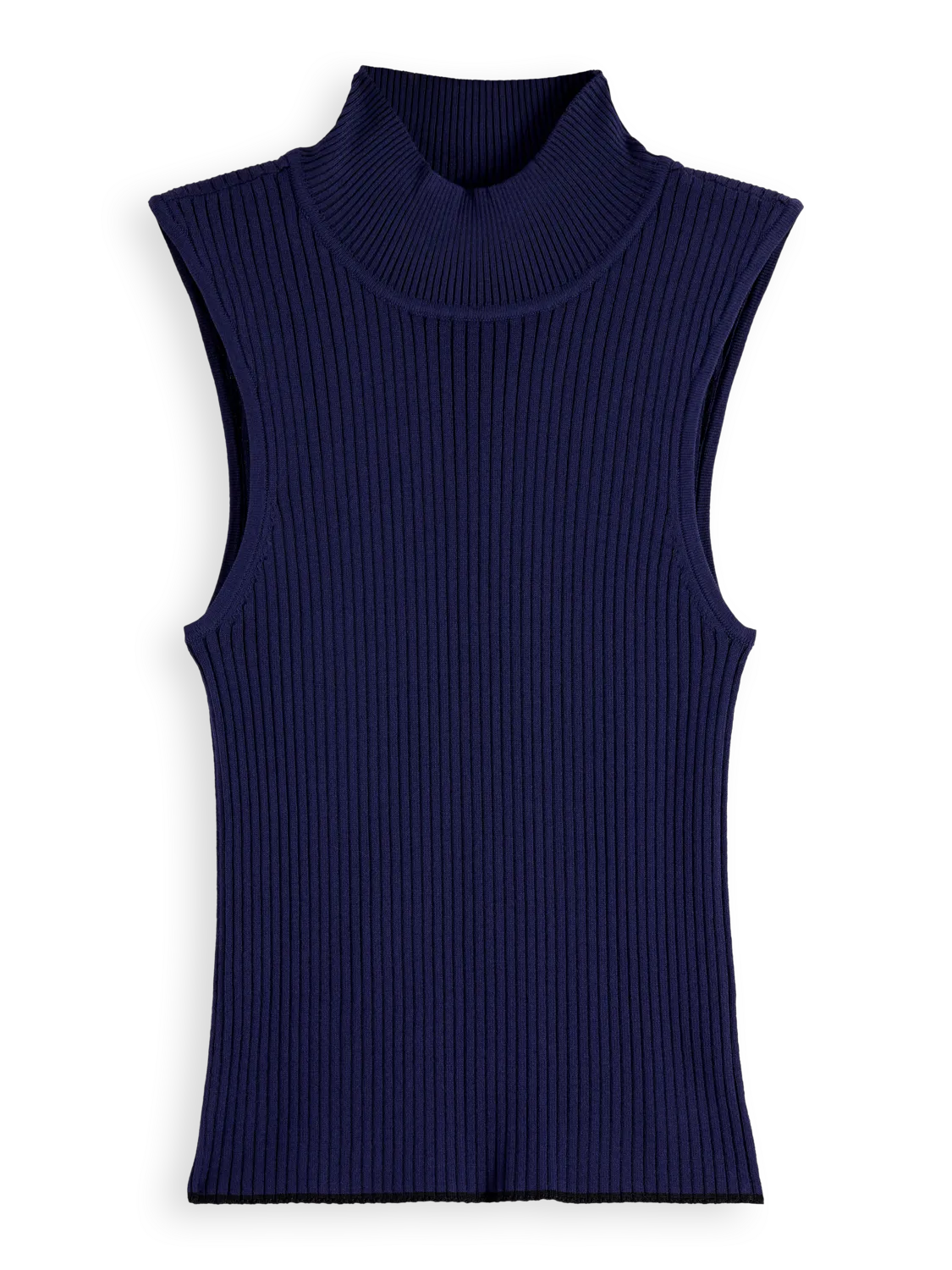 Ribbed Knit Turtleneck Tank